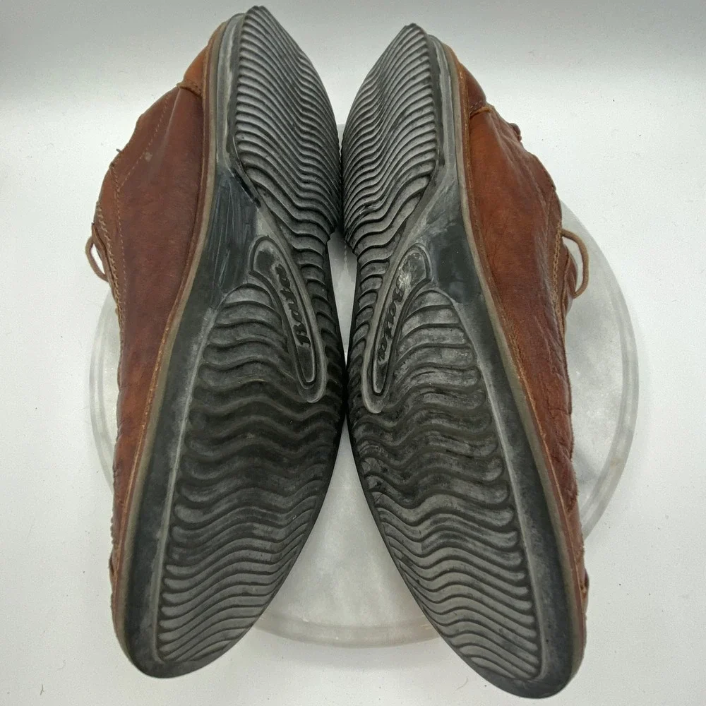 Bata Mens 42 Leather Oxford Shoes Brown Made in Italy 8270 Lace Up Casual Dress